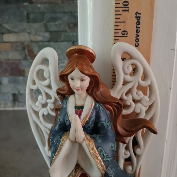 St. Nicholas Square Praying Angel Porcelain Musical Figurine Statue Holiday Deco - Picture 7 of 11